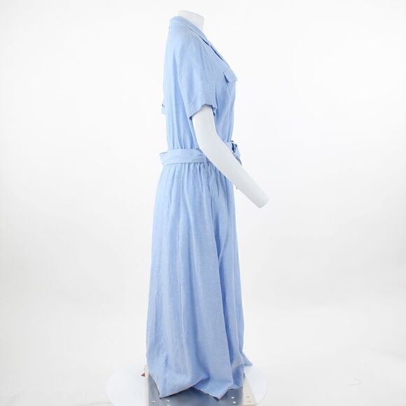 Anne Klein Women's Chambray Belted Shirtdress - Blue Lilly - Picture 5 of 5